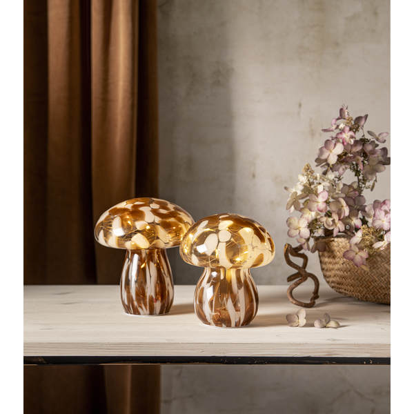 Batteridekoration Funghi Brun 15cm Star Trading - 3