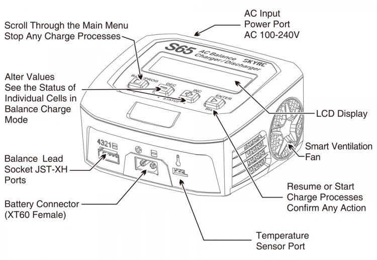 Sky RC SK100152-02 S65 Laddare 240VAC 65W 6A - 2