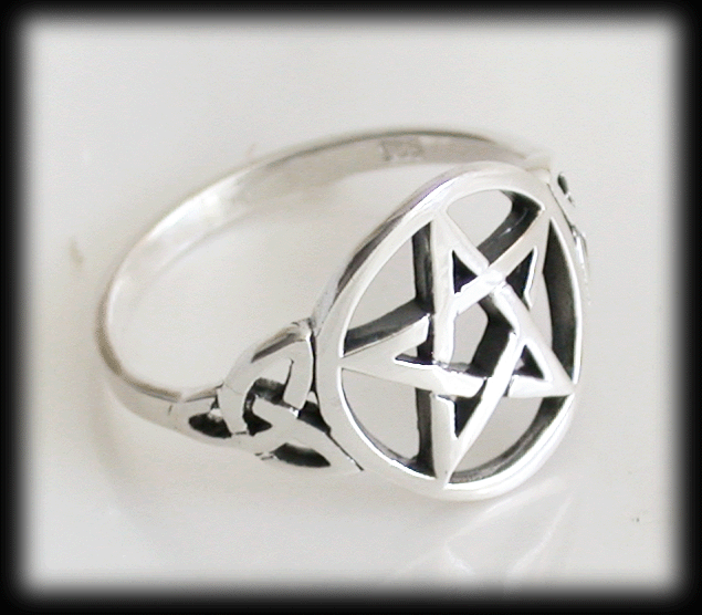 Pentagram ring i Äkta silver. - 5