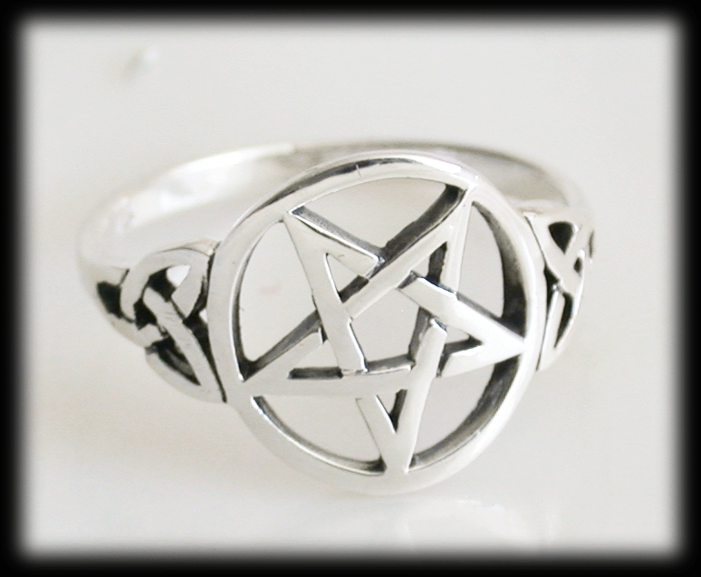 Pentagram ring i Äkta silver. - 4