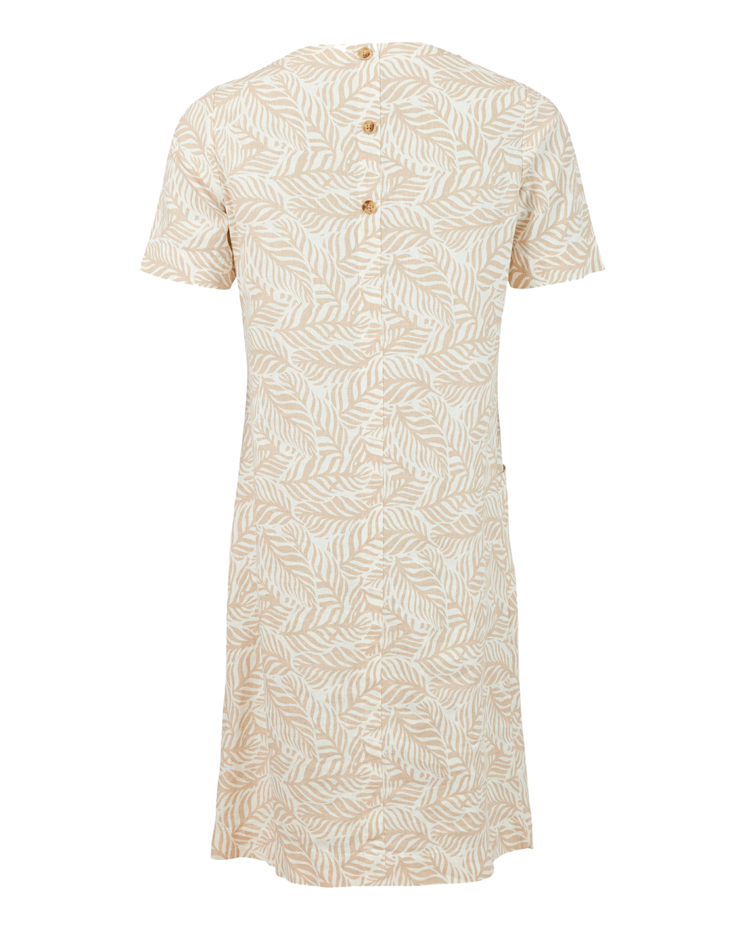 Klänning linnemix beige mönstrad - 4