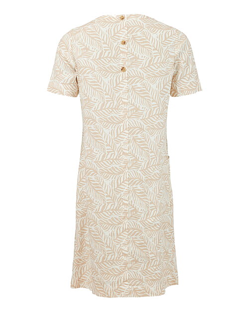 Klänning linnemix beige mönstrad - 4