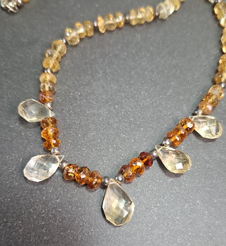 Fascettslippad Halsband med Citrin 