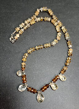 Fascettslippad Halsband med Citrin 