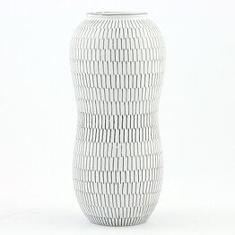 Stig Lindberg (Filigran 1951) Modern White Vase with Graphic Decor #218B 15 cm