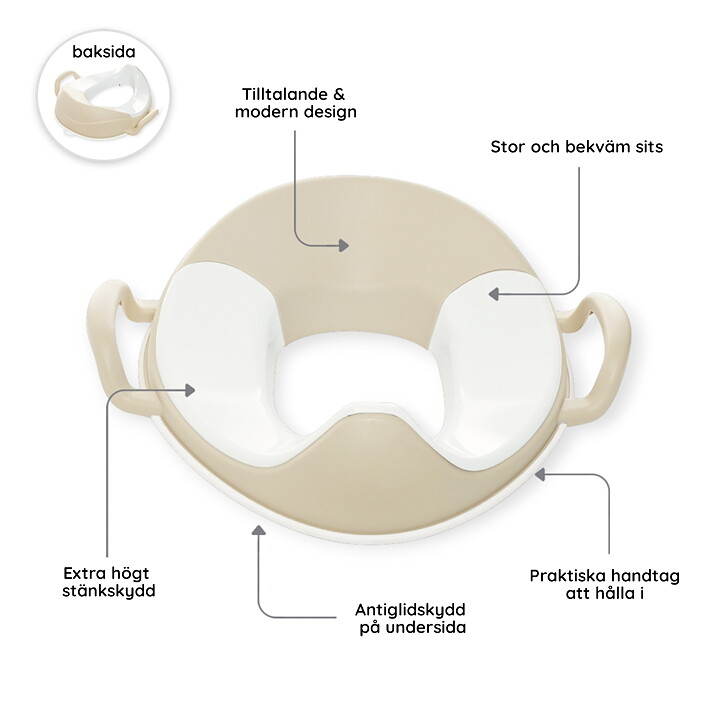 Toalettsits & Badrumspall Naturbeige 3-pack