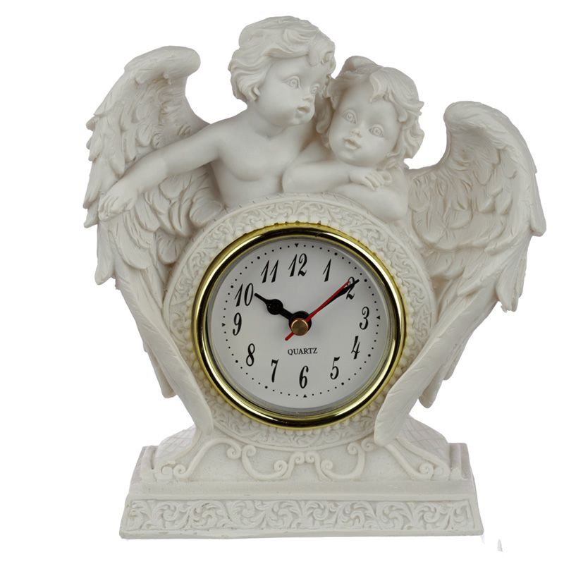Bordsur klocka bordsklocka Ängel Kerub Ornament shabby chic lantlig stil Gårdsromantik