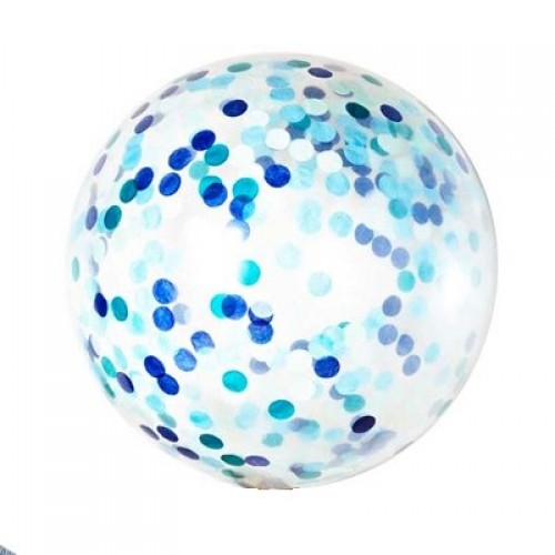 Meri Meri Ballong med konfetti, Blå