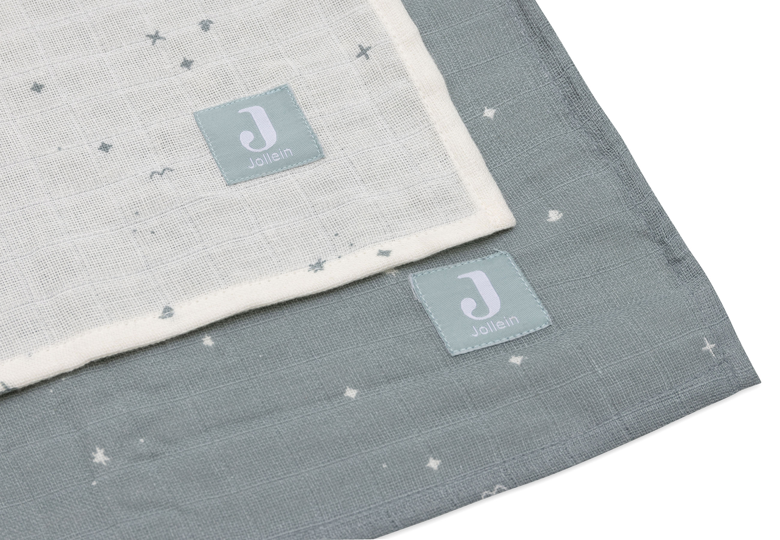 Jollein Muslinfilt 115x115cm Twinkling Sea Green 2p