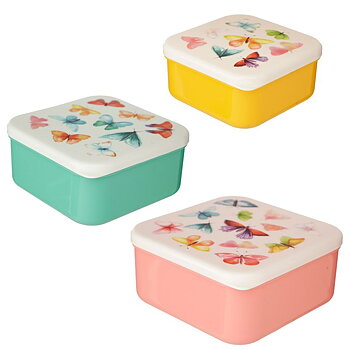 Lunch boxes 3 sets Butterflies shabby chic country style Farm romance