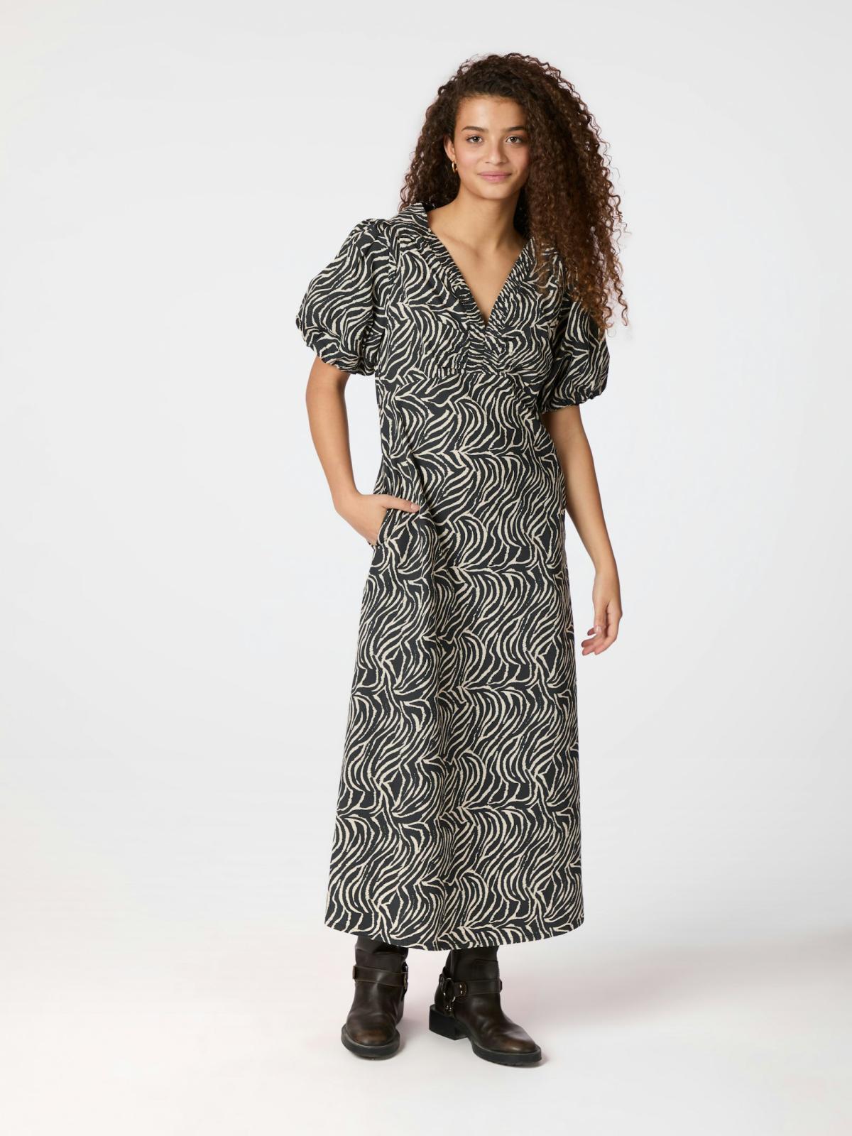Neo Noir ILLANA  Zebra Dress, Black - 4
