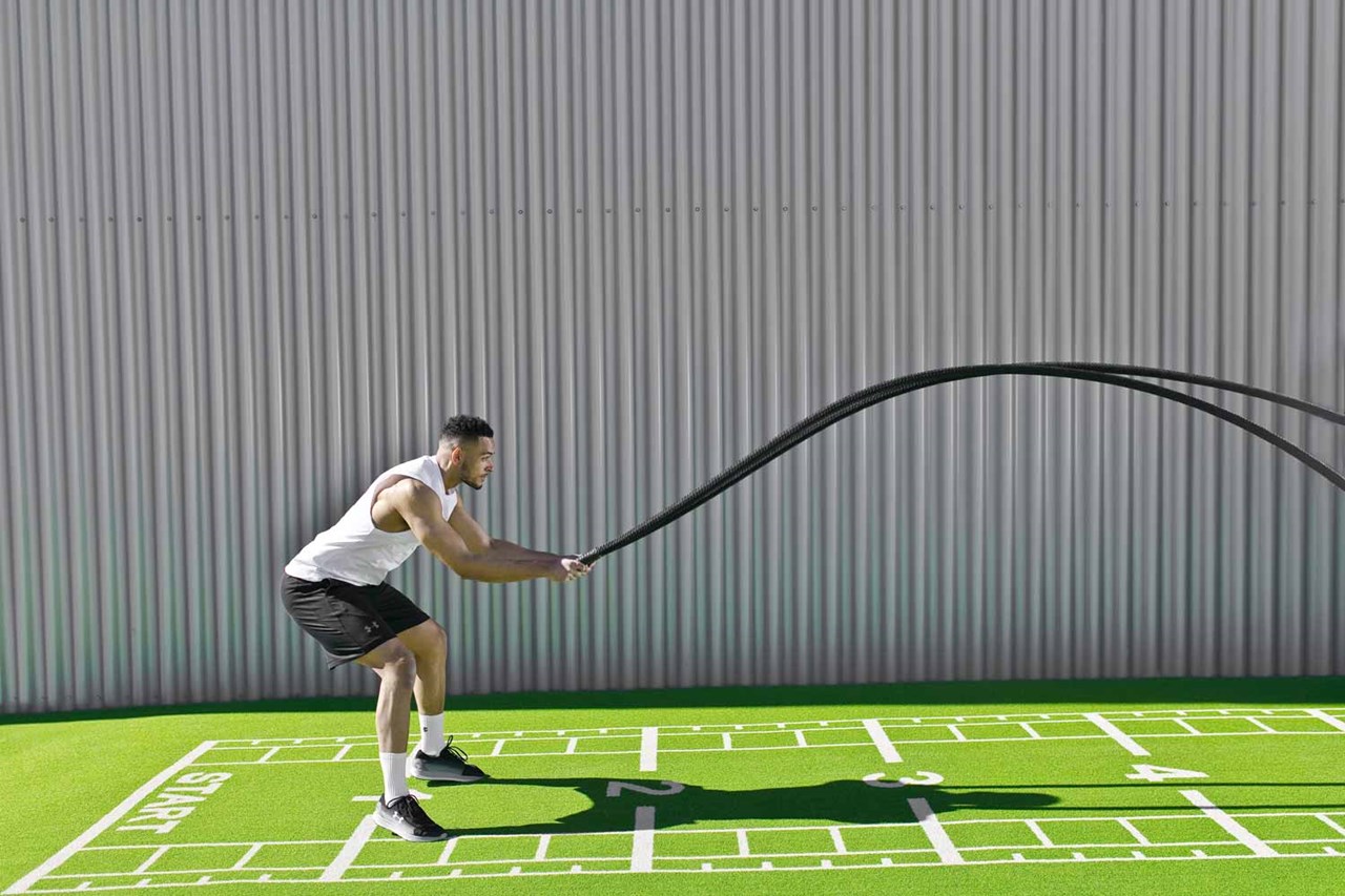 Pavigym Turf (2x10,6 m 22 mm) Grön med markeringar  - 2