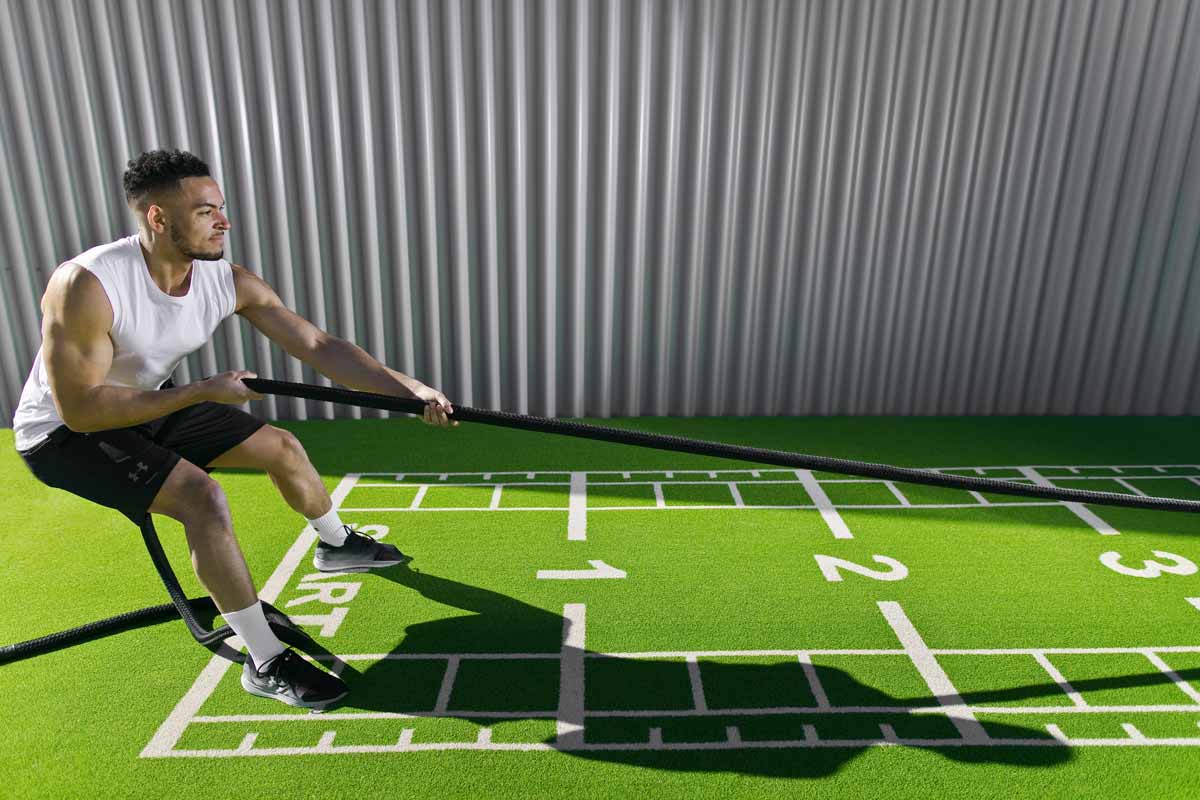 Pavigym Turf (2x10,6 m 22 mm) Grön med markeringar  - 4