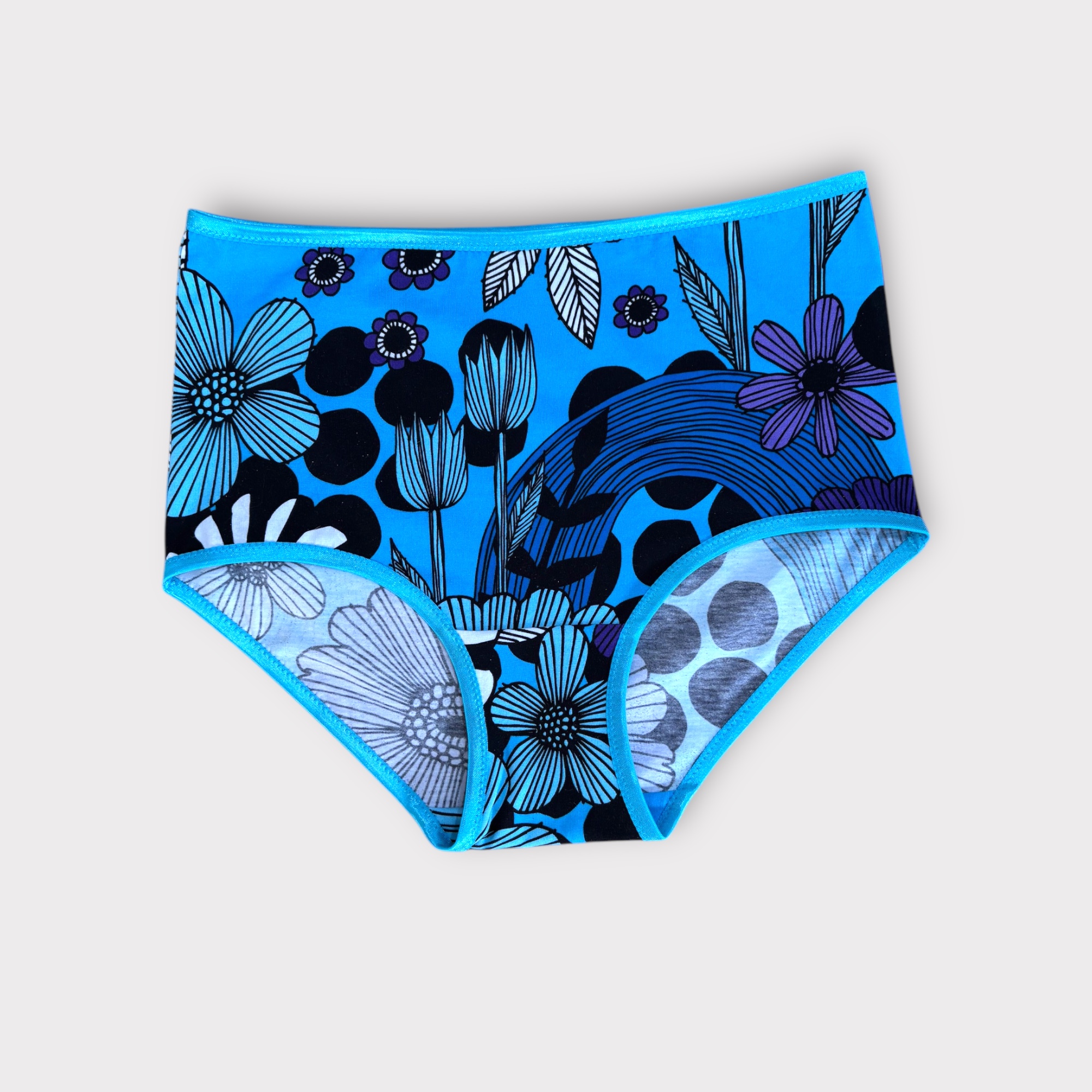 Trosa med hög midja ”Flower pop” turkos