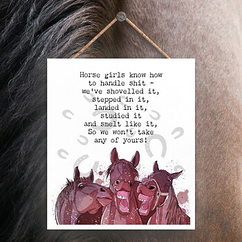 Wooden Sign Vivid Squid Horse Motif Horse Girls