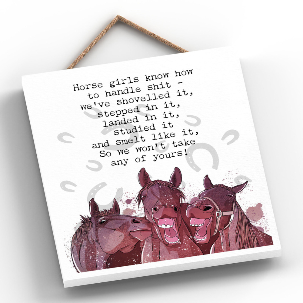 Wooden Sign Vivid Squid Horse Motif Horse Girls
