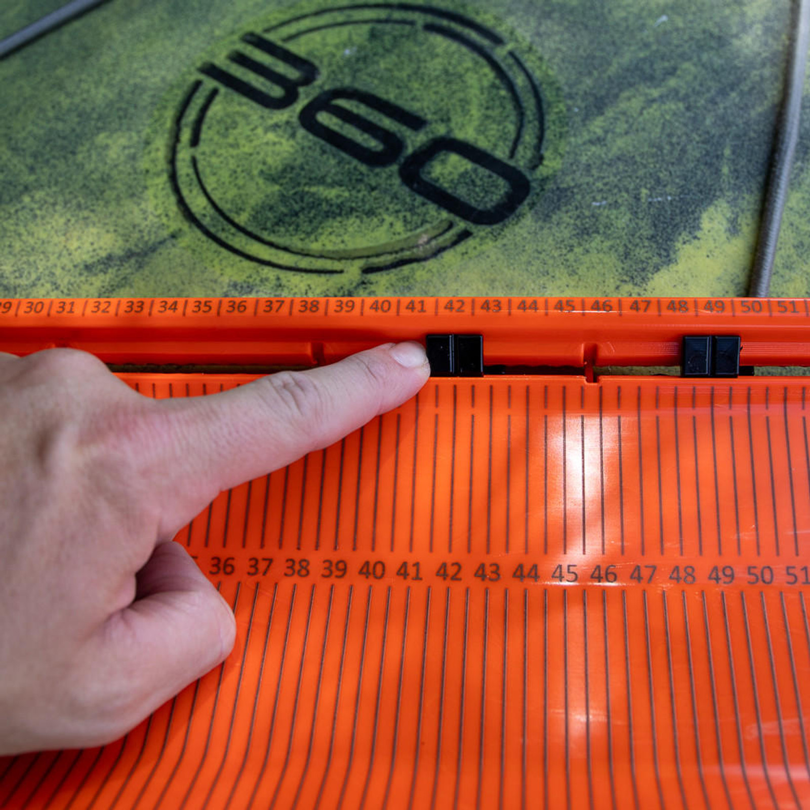Metric LeaderBoard - 71 cm Measuring Board with Built-In Identifier Holders and Cull Tabs, Orange - 5