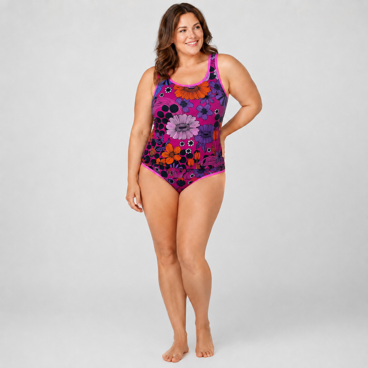 Linne ”Flower pop” cerise