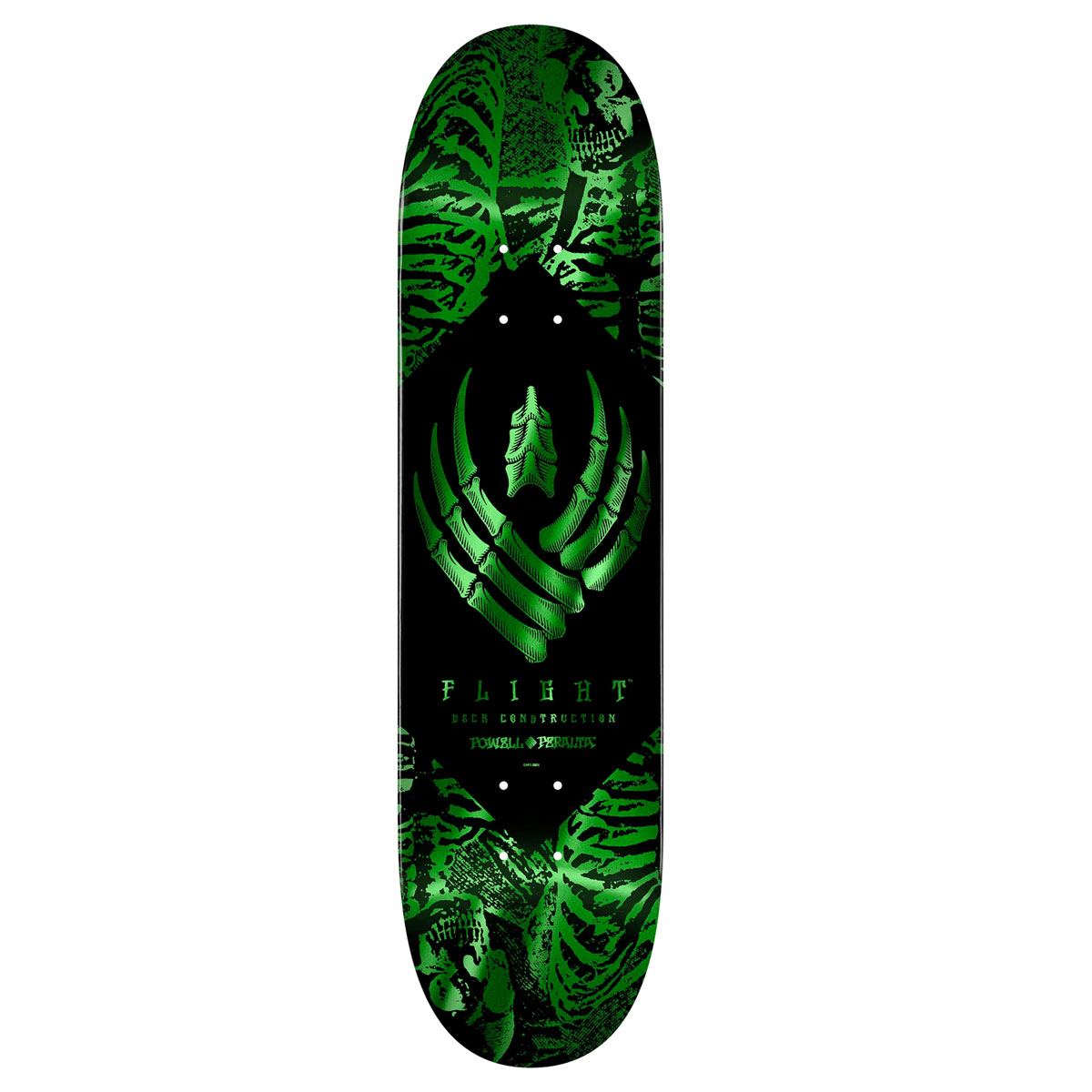 Powell skateboard deck 8.5 flight Skeleton pop green - Surfers