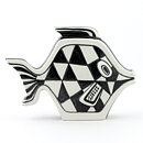 Gunnar Nylund (1950s) Black/White Modern Fish 19 cm