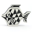 Gunnar Nylund (1950s) Black/White Modern Fish 19 cm