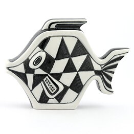 Gunnar Nylund (1950s) Black/White Modern Fish 19 cm