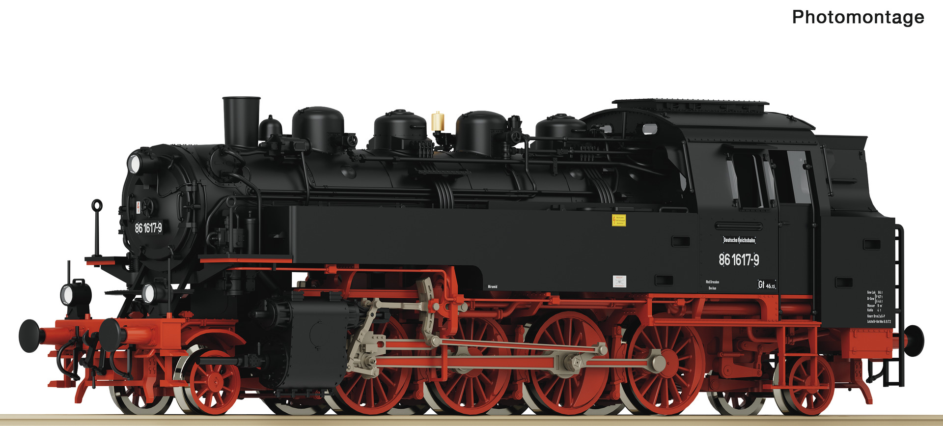 Steam locomotive 86 1617-9, DR