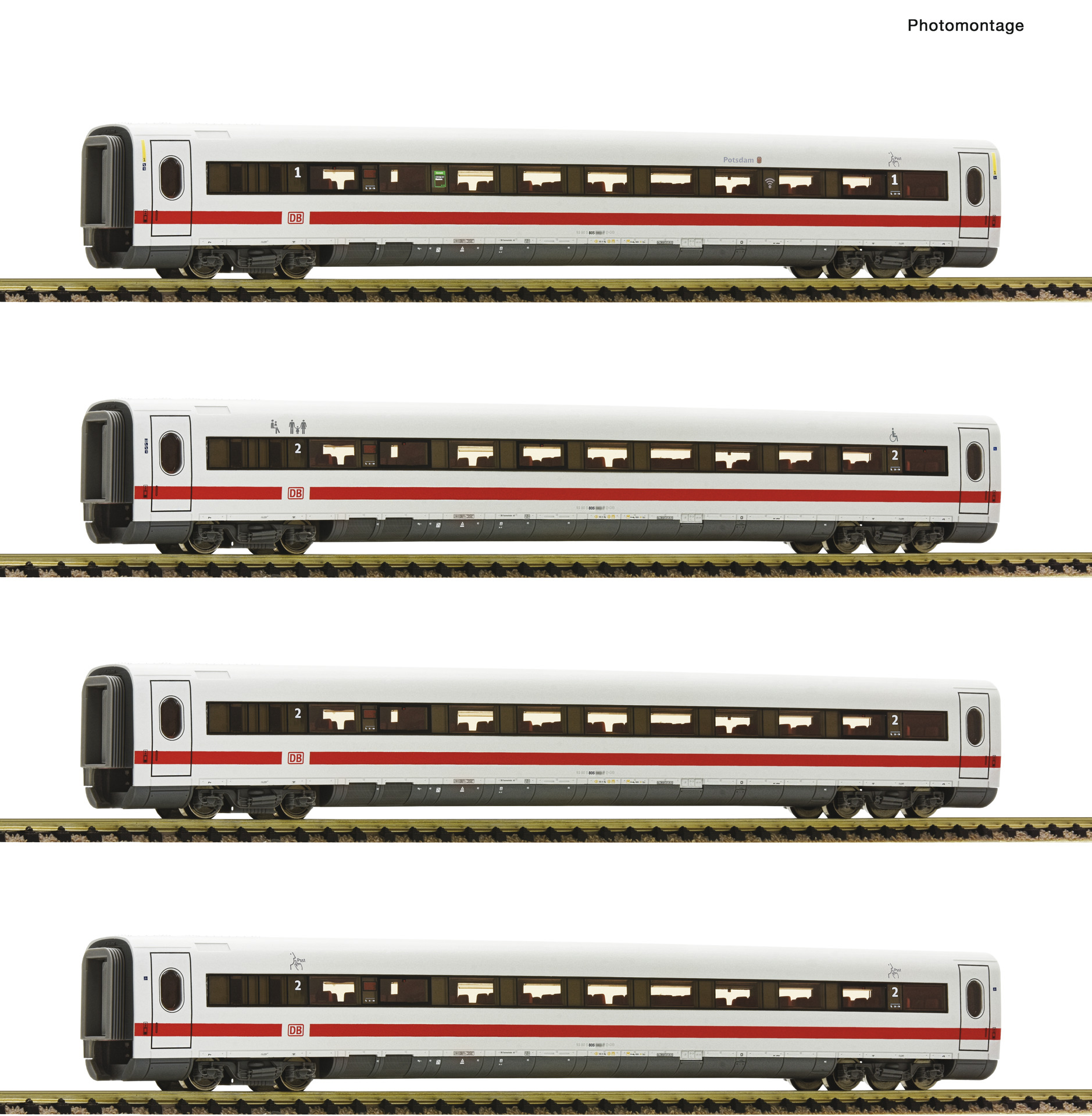 4-piece set: Additional wagons for ICE 2 (BR 402), DB AG