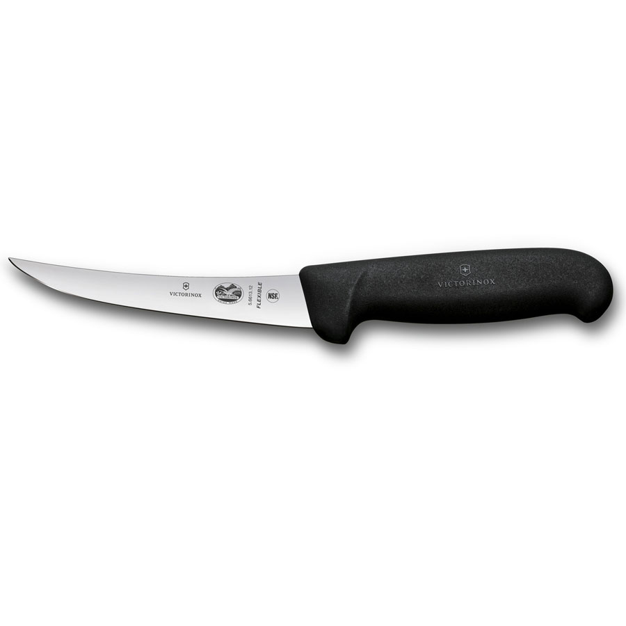 Victorinox Urbeningskniv, 12 cm, svart Fibrox, smalt