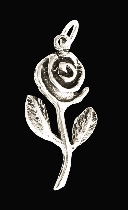 "En blomma som består" roshänge i Äkta silver.