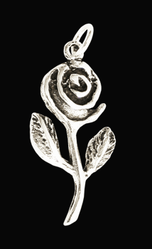 "En blomma som består" roshänge i Äkta silver.