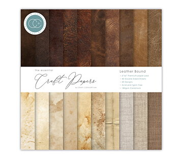 Craft Consortium Essential Craft Papers - 6x6 inch Paper pad Leather Bound