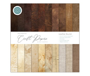 Craft Consortium Essential Craft Papers - 12x12 inch Paper pad Leather Bound