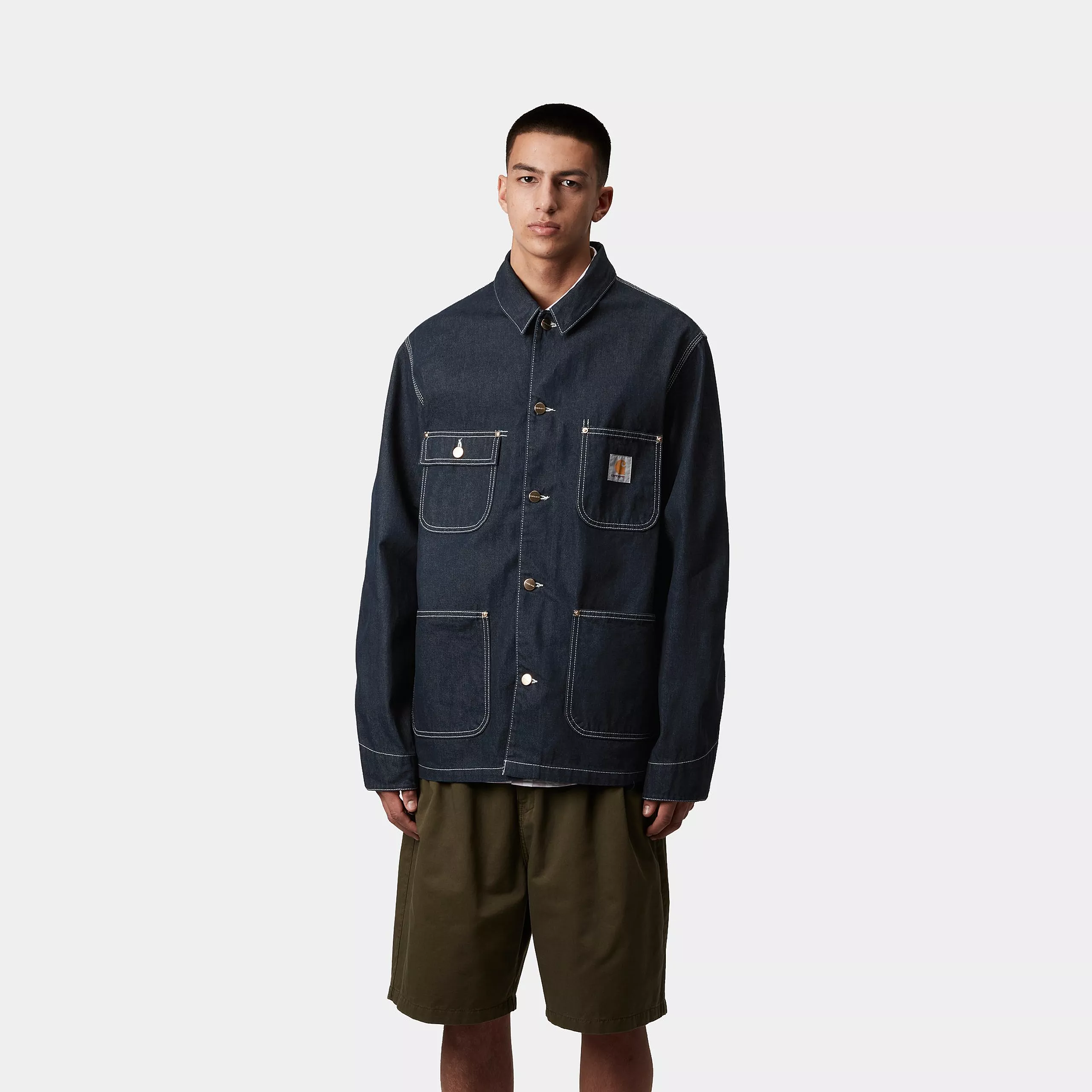 Carhartt WIP OG Chore Jacka Blue One Wash - 4