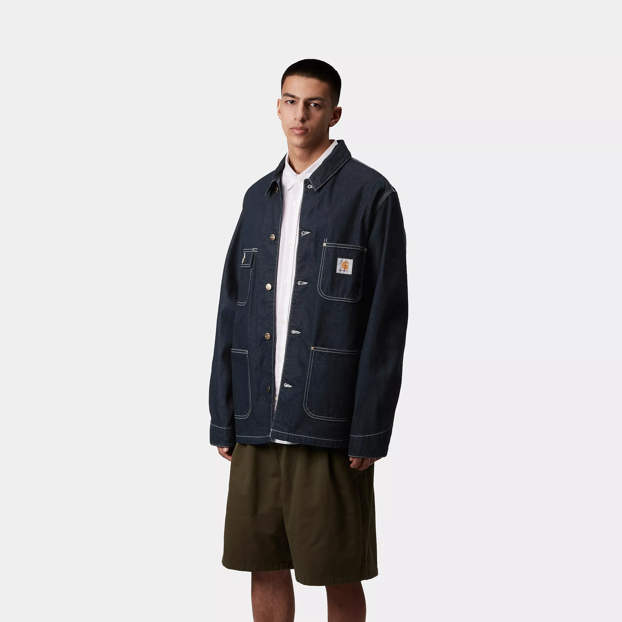 Carhartt WIP OG Chore Jacka Blue One Wash - 2