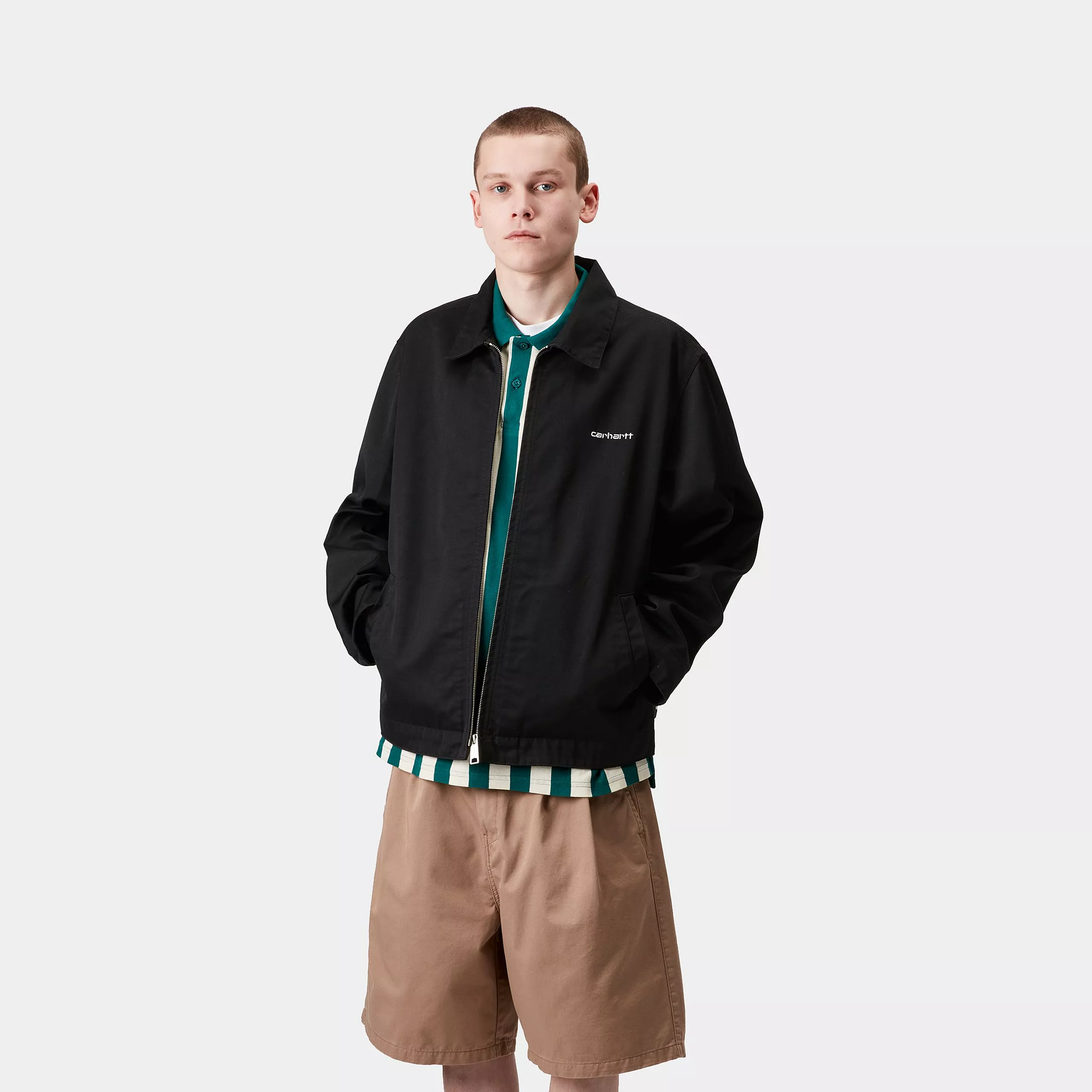 Carhartt WIP Module Script Jacket Black/White Rinsed - Boardwalk