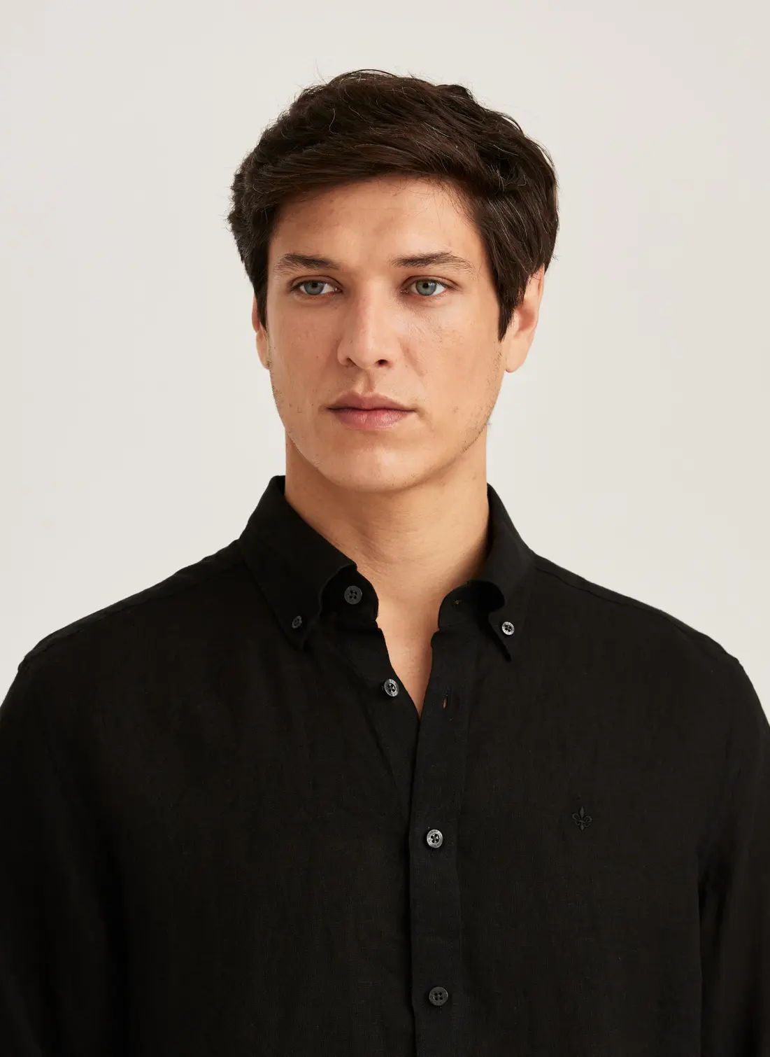 Morris - Douglas Linen Shirt Classic Fit - Black - 3