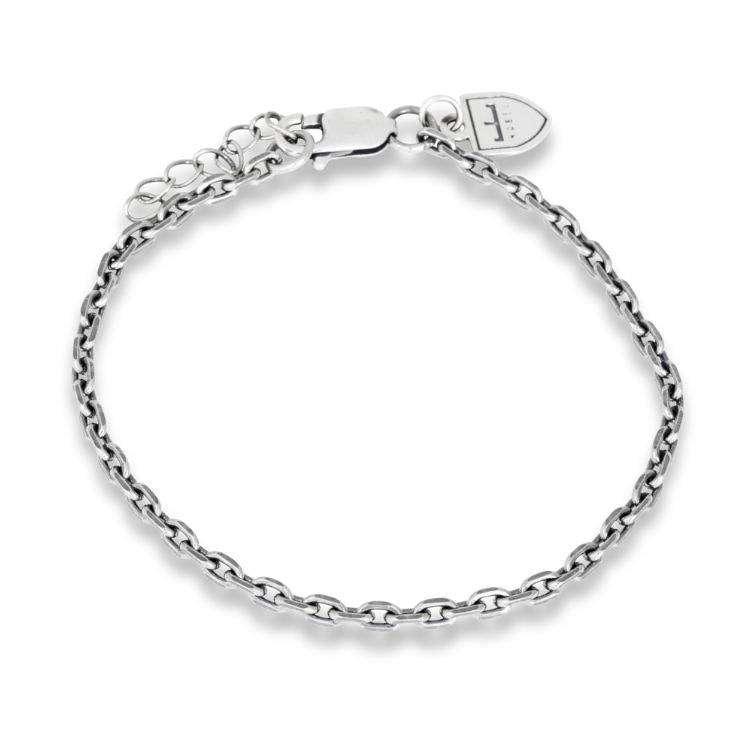 Nobel Oxiderad kedja silver armband