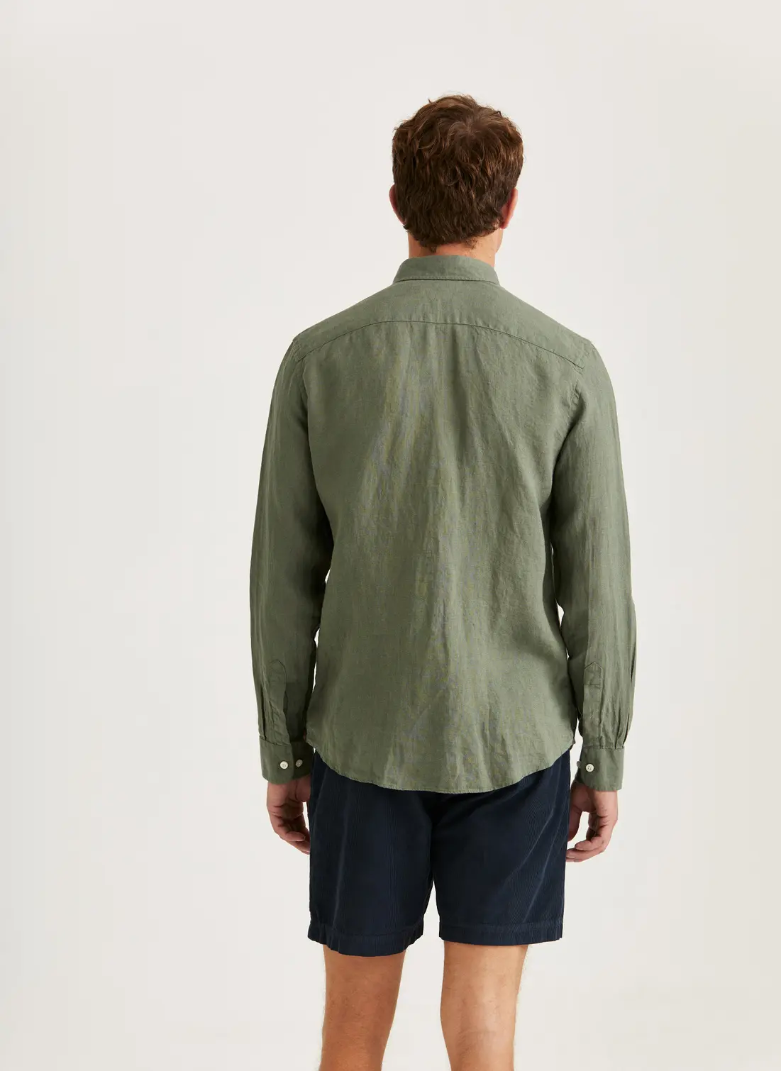 Morris - Douglas Linen Shirt Classic Fit - Olive - 2
