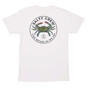 Salty Crew T-Shirt - Blue Crabber Premium White