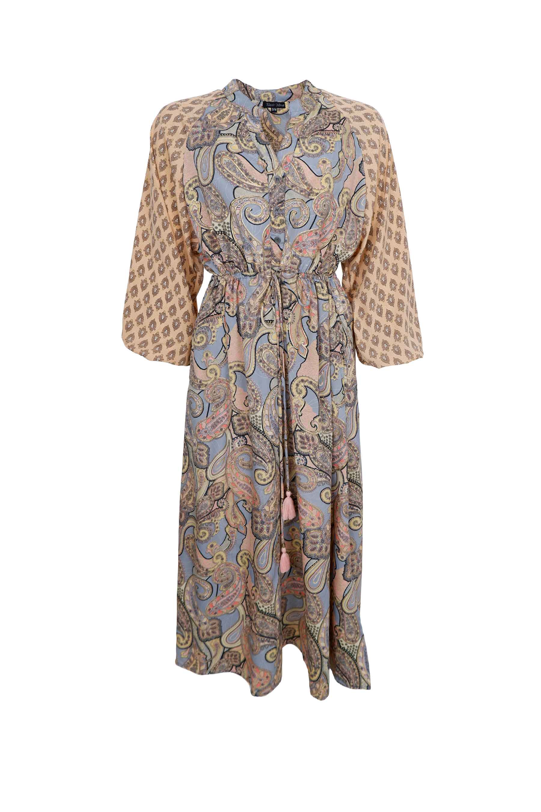 Black Colour - Luna Raglan Dress Paradise Sky Mix - 3