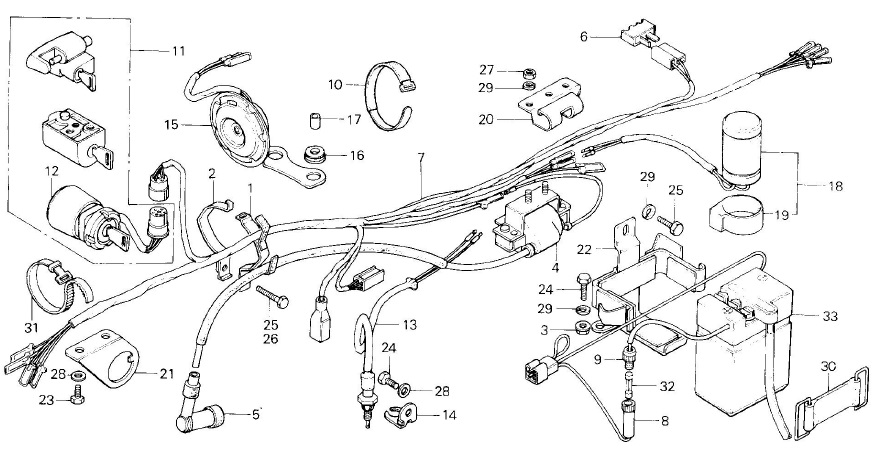 Band wire harness - Honda original - 2