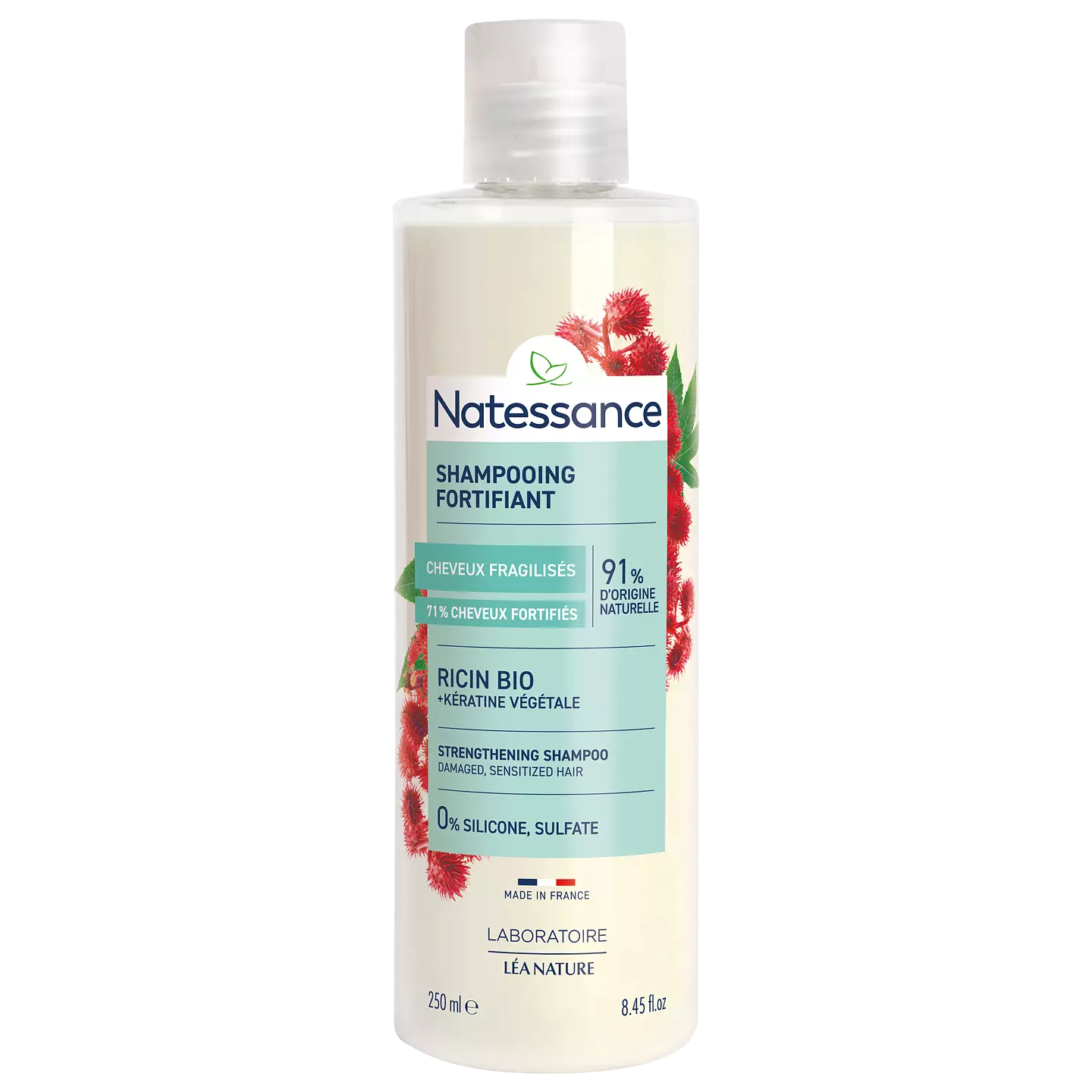 Natessance Strengthening Shampoo - Castor oil & plant keratin