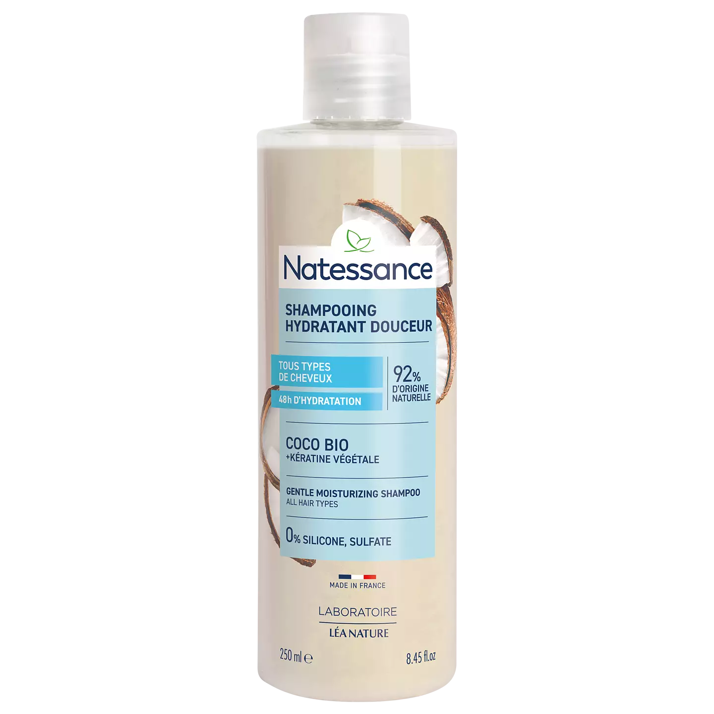 Natessance Gentle moisturizing Shampoo - Coconut & plant keratin