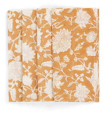 Napkin -Indian rose orange  4-pack 50x50