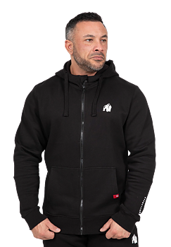 Leon Zipped Hoodie, black