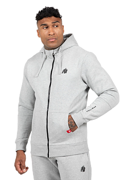 Leon Zipped Hoodie, grey