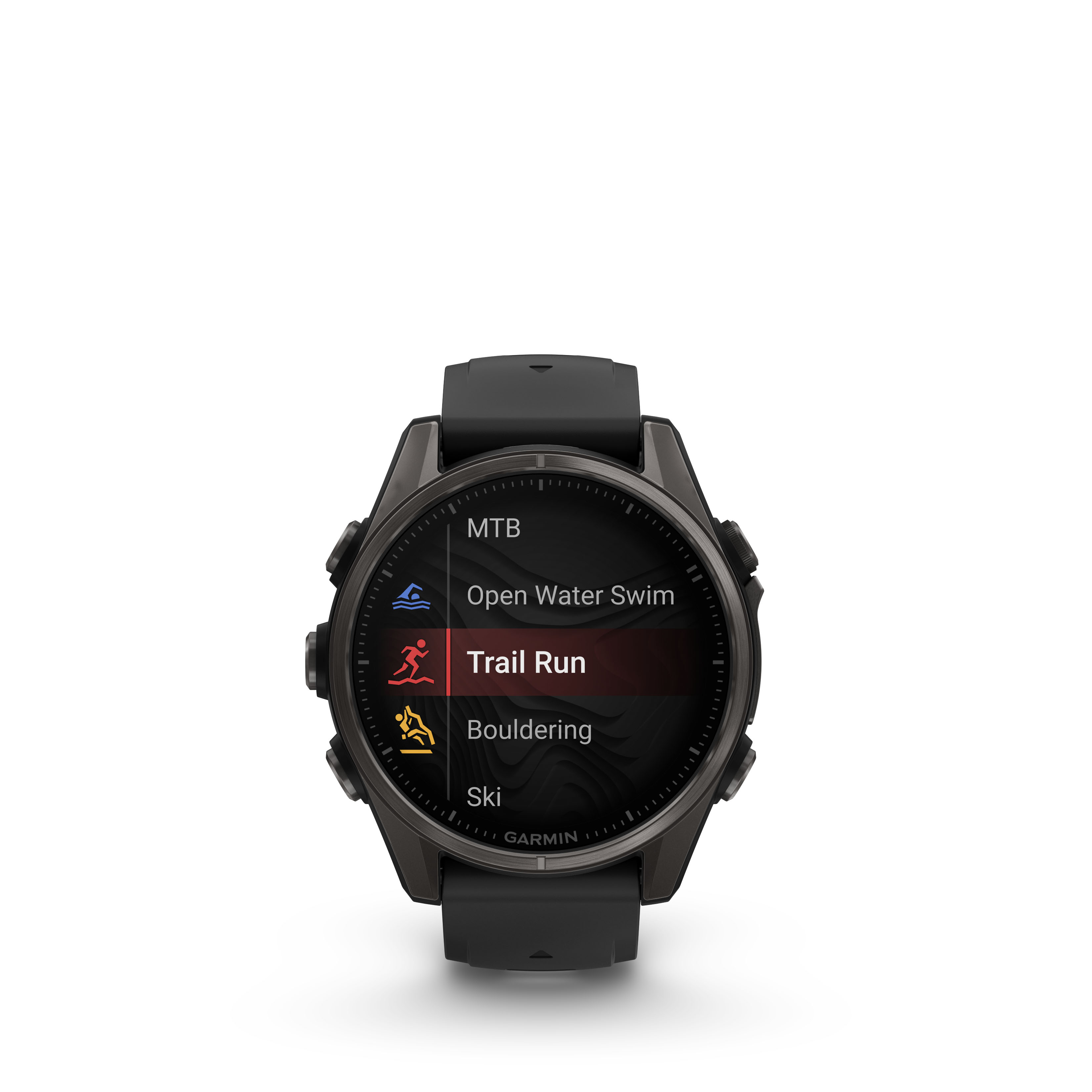 Garmin fēnix® 8-43 mm, AMOLED Sapphire, Gray DLC Titanium with Black/Stone Gray Silicone Strap - 2
