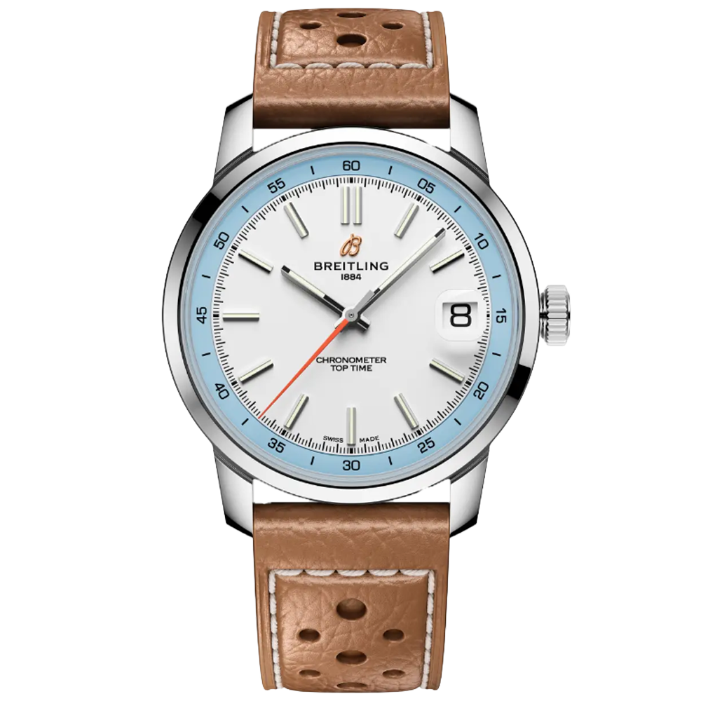 AB3113281A1X1 Breitling Top Time B31 ljusblå med läder