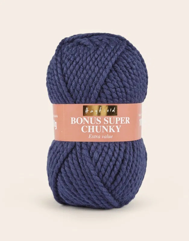 Hayfield Bonus Super Chunky 0611 Sapphire 100g Stickfasthet 9 maskor på 10 cm stickor/virknål  10 mm